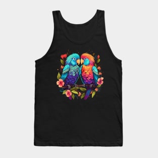 Parakeet Couple Valentine Tank Top